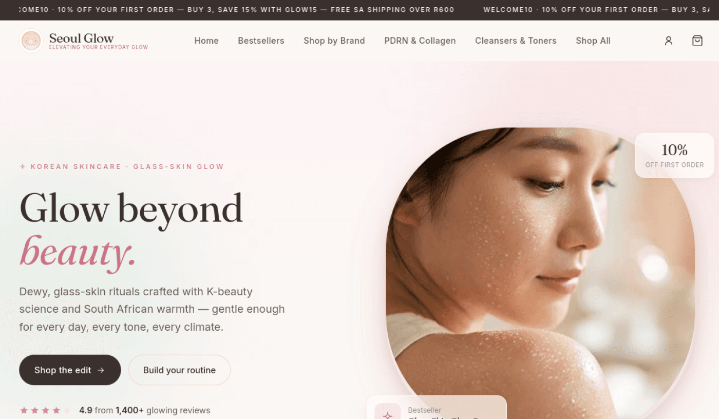 Seoul Glow website preview