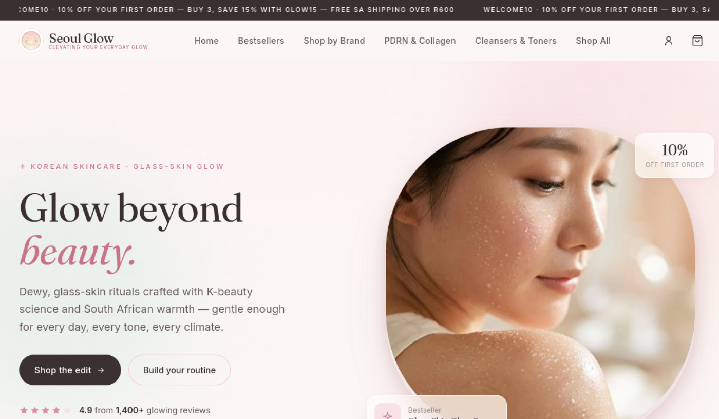 Seoul Glow website preview